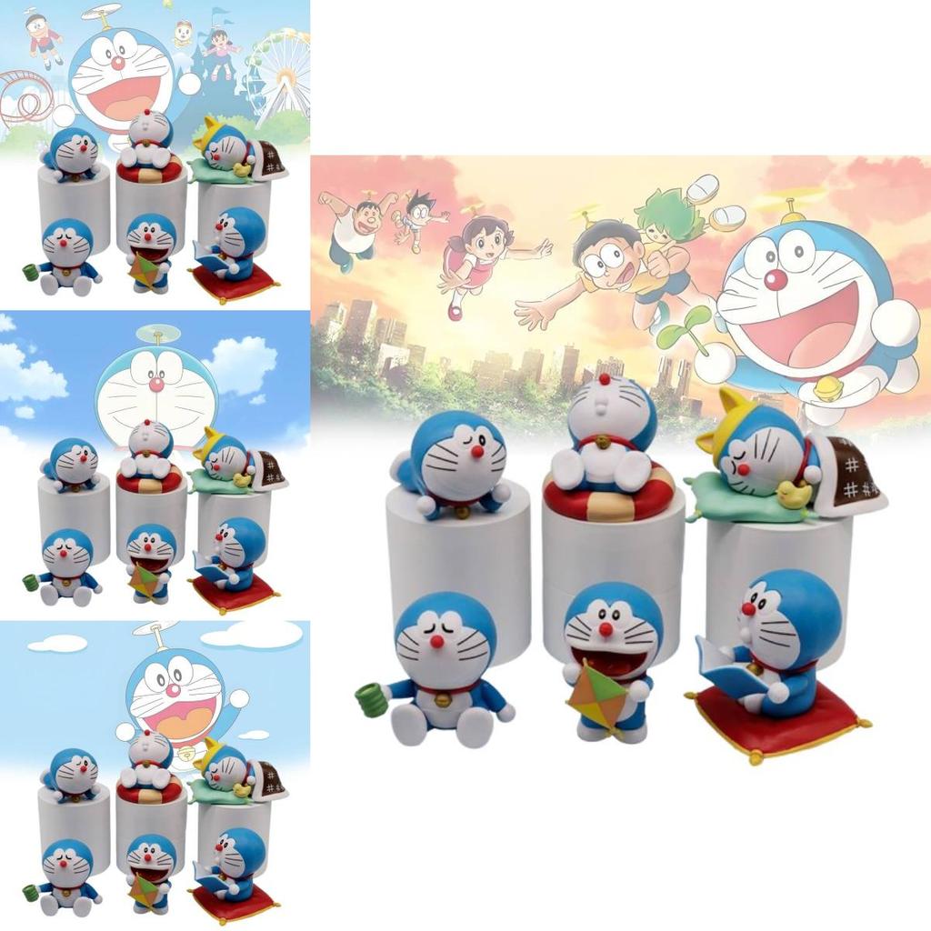 Adorable Doraemon Figurine Cute Pvc Collectible 7cm Relaxing Desktop Decoration Model