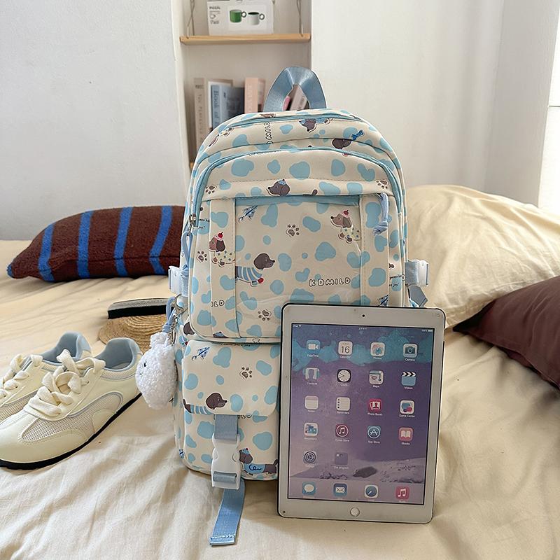 Puppy Printed Schoolbag Junior High School Students Lightweight Backpack Women's Cartoon Backpack