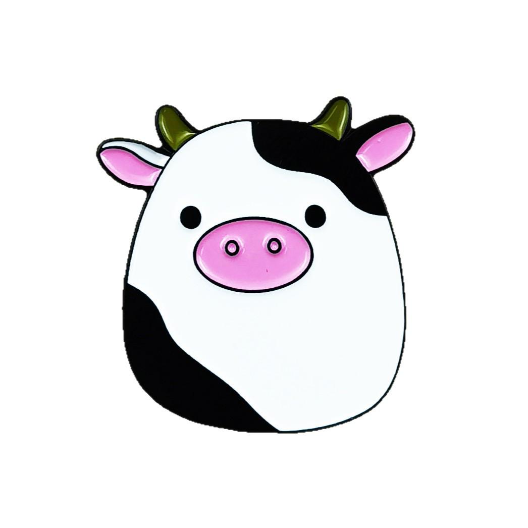 Cute Cow Cartoon Brooch - Adorable Animal Badge for Kids  Backpacks