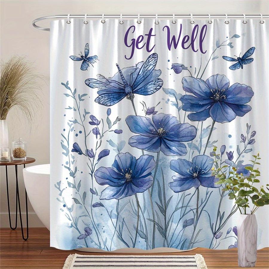 

1. Шторка для душа с каллиграфической акварельной надписью «Выздоравливайте скорее» — успокаивающий декор для ванной комнаты, полиэстер, машинная стирка. 90X180cm