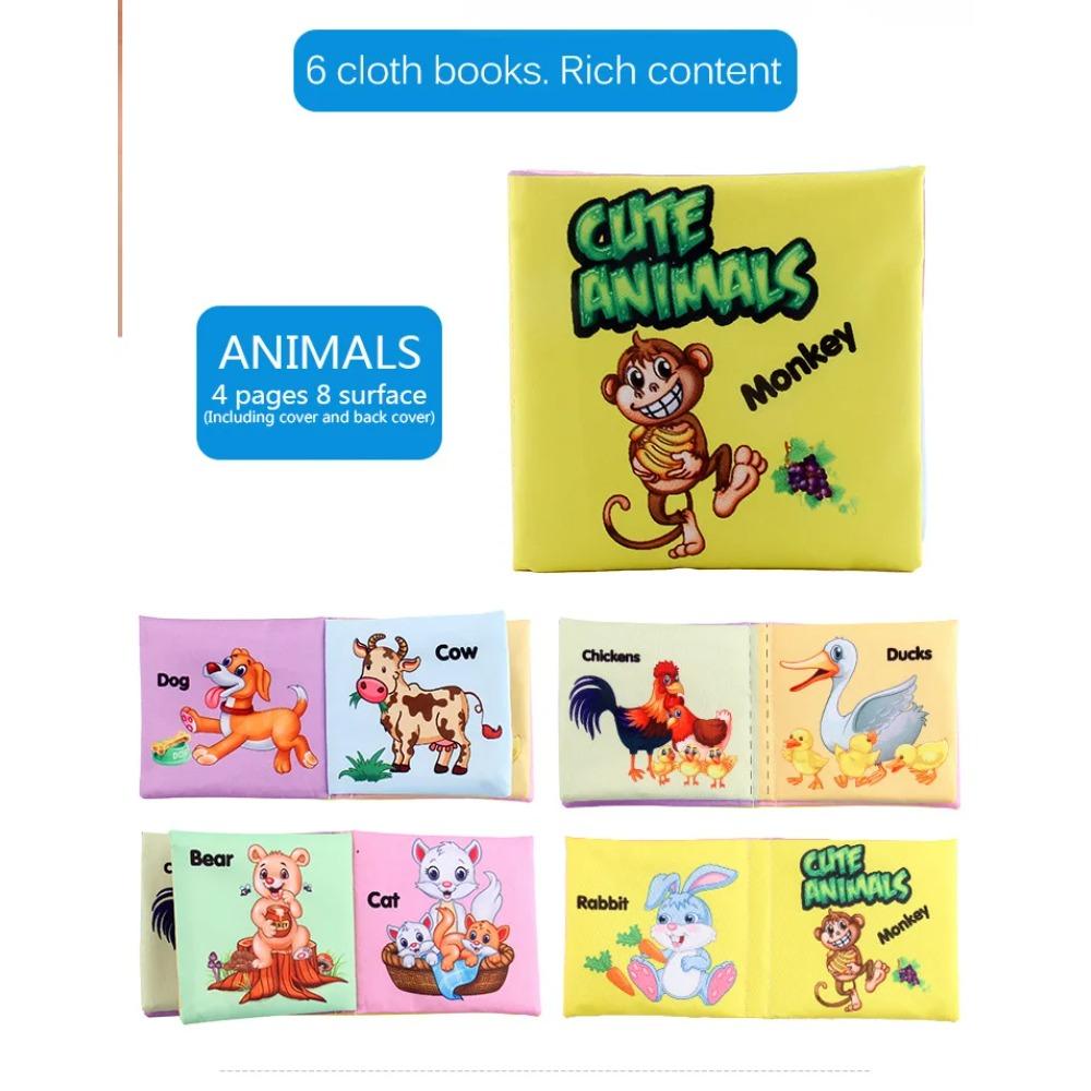 Baby Soft Cloth Book for Newborns 0-12 Months 3D Book Animal Family Cognitive Montessori3D Book for Kids Gift