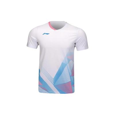Color Block Breathable Sports Short Sleeve T-Shirt Unisex Tops White AAYU129-2