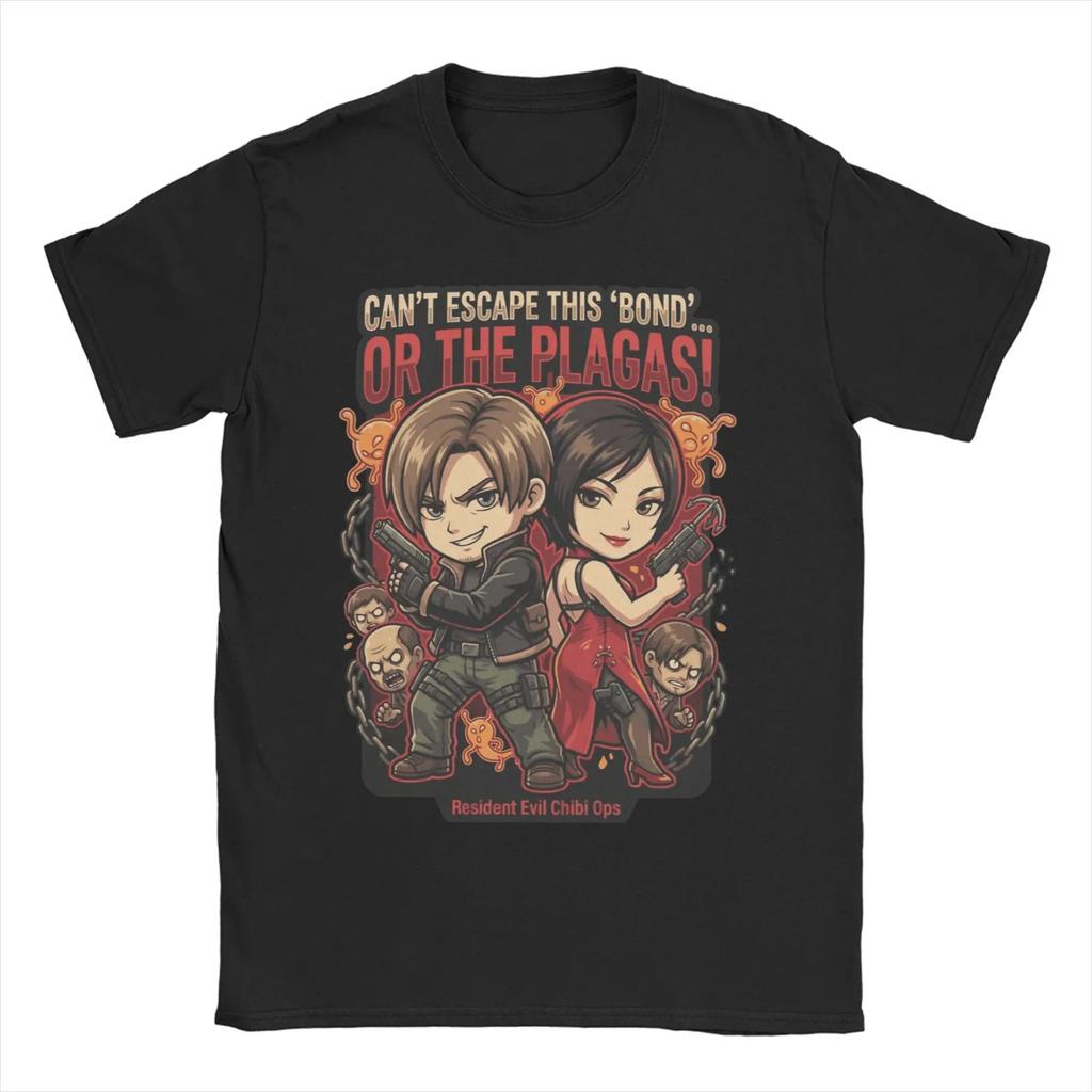 Resident Evil Leon S Kennedy Dark Art Unisex TShirt Hardcore Gaming Cotton Casual Short Sleeve Top Comfortable Tshirts
