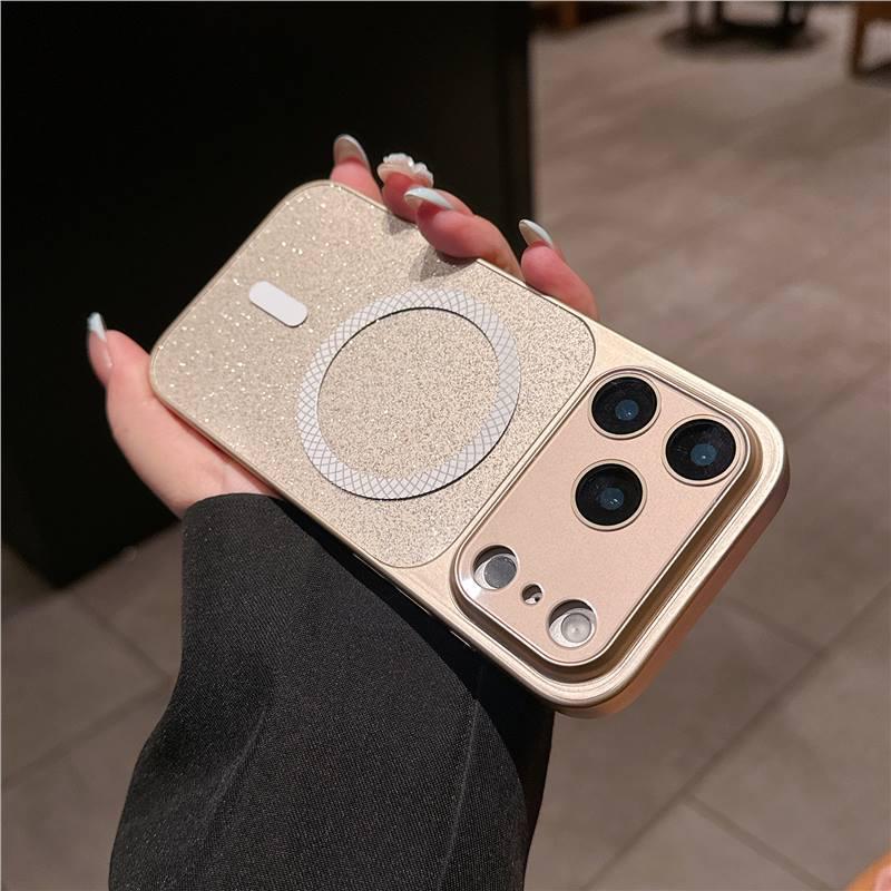 iPhone 16 Glitter Magnetic Case, Transforms to Apple 17 Pro Max Drop-Proof i15 Case, Ins Style