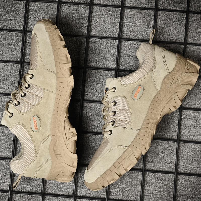 New Fashion Patchwork Outdoor Sneakers Breathable Men's Casual Shoes Men Desert Combat Footwear Large Size Non-Slip Hiking Shoes