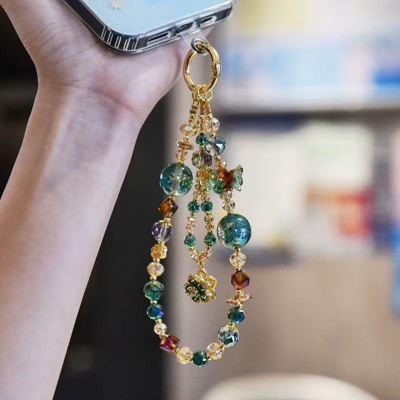 Acrylic Phone Lanyard High-Quality Handmade Bead Lanyard Phone Case Wrist Hanging Chain Unique Mobile Phone Strap For Secure