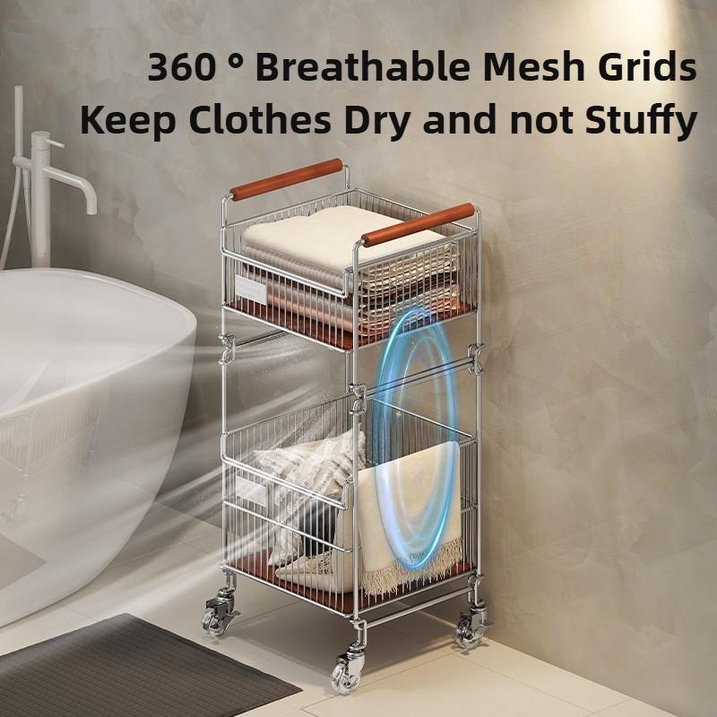 Laundry Basket Large Laundry Hamper Dirty Clothes Baskets Storage Box with Wheels Multifunction Organizers Bathroom Organizer