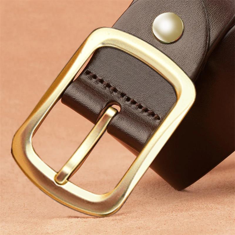 Retro New Style Leather Belt for Men's Genuine Leather Belt for Middle Aged and Young People Versatile Pin Buckle Casual Trousers