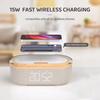 Bluetooth Speaker 2500Mah Battery With 15W Wireless Charging Display Night Light Digital Alarm Clock FM Radio Birthday Gift