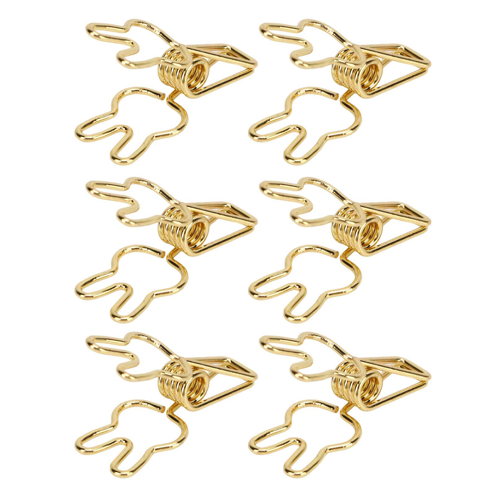 

100pcs Clips Cute Cartoon Shape Metal Hollowed Tail Clips Paper Clamps for Document
