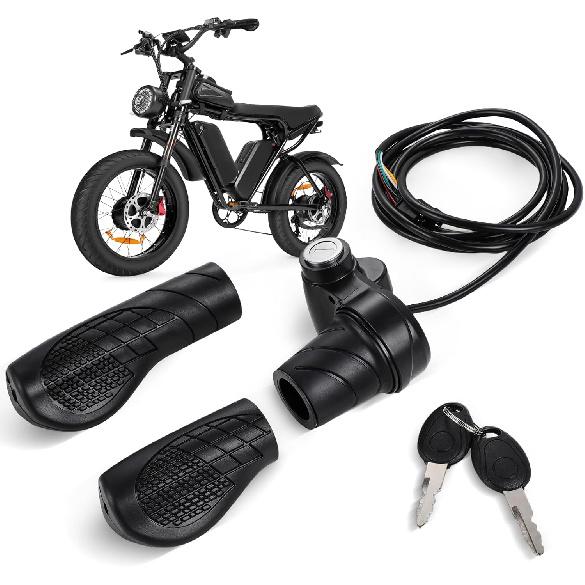 

Ebike Full Half Twist Throttle Grip for Ridstar Q20/Q20 Pro Lite Electric Dirt Bike with 2 Keys Smooth Control Plug and Play