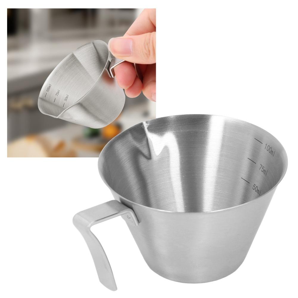 Stainless Steel Coffee Measuring Cup V-Shaped Mouth Espresso Cup Pouring Cup Coffee Brewing