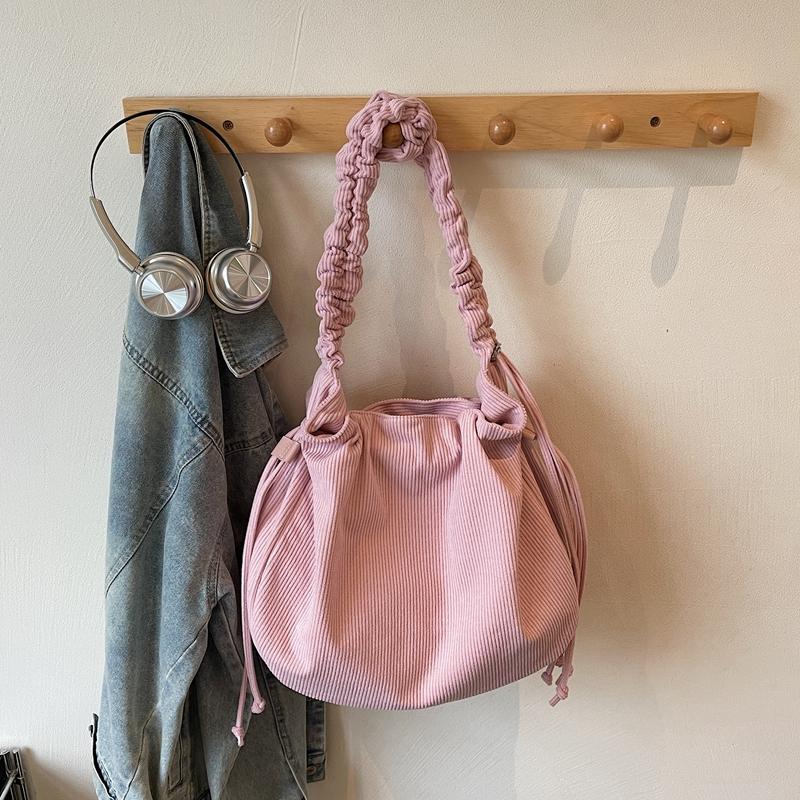 Damen Kord Umhängetasche mit Kordelzug