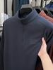 Men's Stand Collar Double-Sided Solid Color Half-Zip Casual Warm Long Sleeve Hoodie