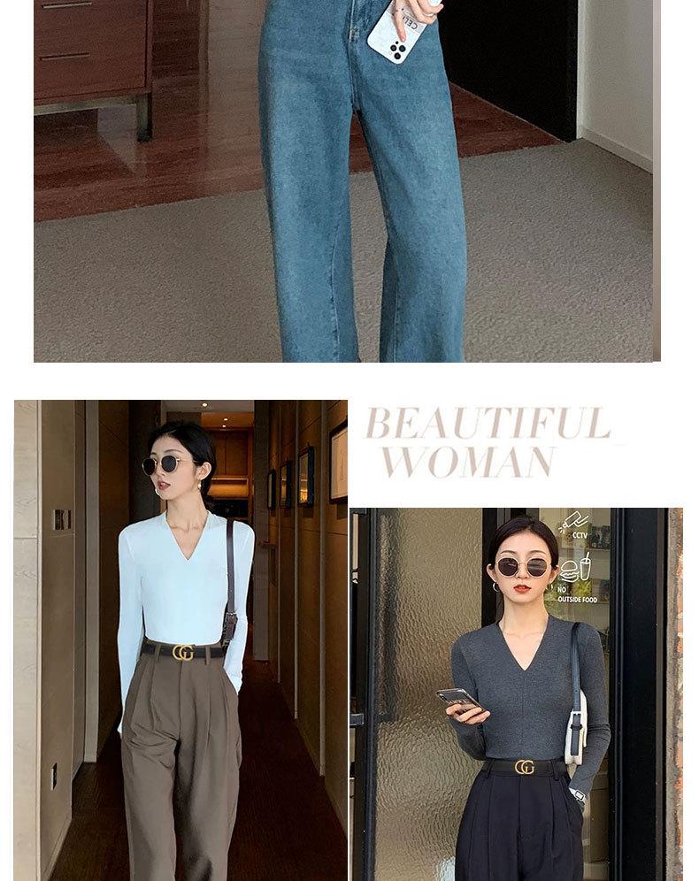 Dámský luxusní černý kožený pásek - Všestranný módní doplněk pro letní džíny