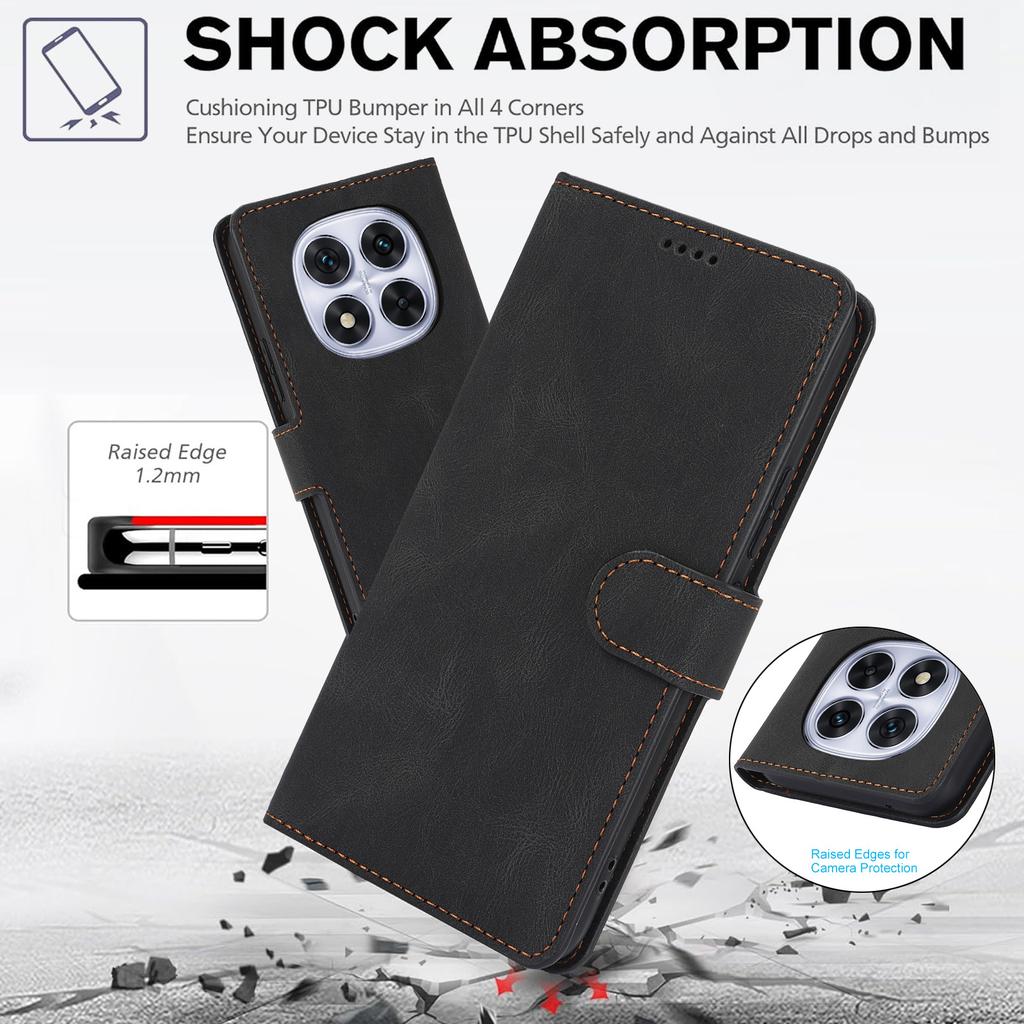 For Xiaomi Redmi Note 14 Pro 4G Case PU Leather Phone Cover with Wallet Stand