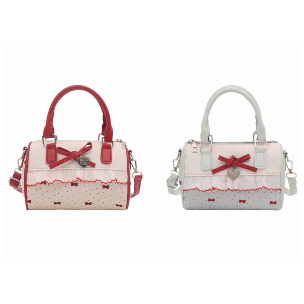 Waterproof Crossbody Bowling Bag Bow Small Square Bag All-Match Boston Handbag  School