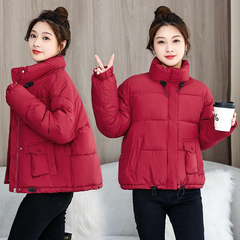 Cotton Winter 2025 new stand-up collar loose warm padded jacket short cotton jacket women's bread jacket Korean version of cotton clothes