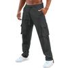 Men's Pants Autumn and Winter New Hair Sweatpants Casual Drawstring Straight Cylinder Multi-pocket Cargo Pants