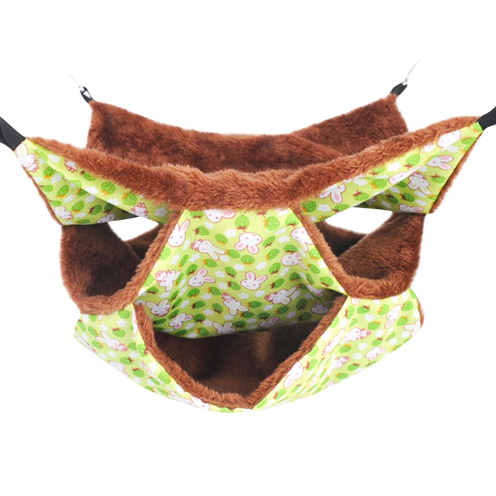 

Гамаки для маленьких домашних животных, трехслойные теплые гамаки для домашних животных, лабиринт для хомяков, хлопковая спящая белка, сахарная летающая летяга, теплые подвесные One Size зелёный