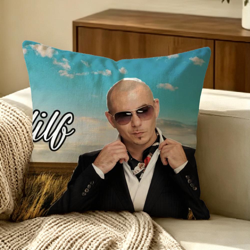 Celebrity Mr Worldwide Cushion Cover Pillow Cover Nordic Minimalist Throw Doublesided Print Cushion Case For Sofa Bedroom Decor