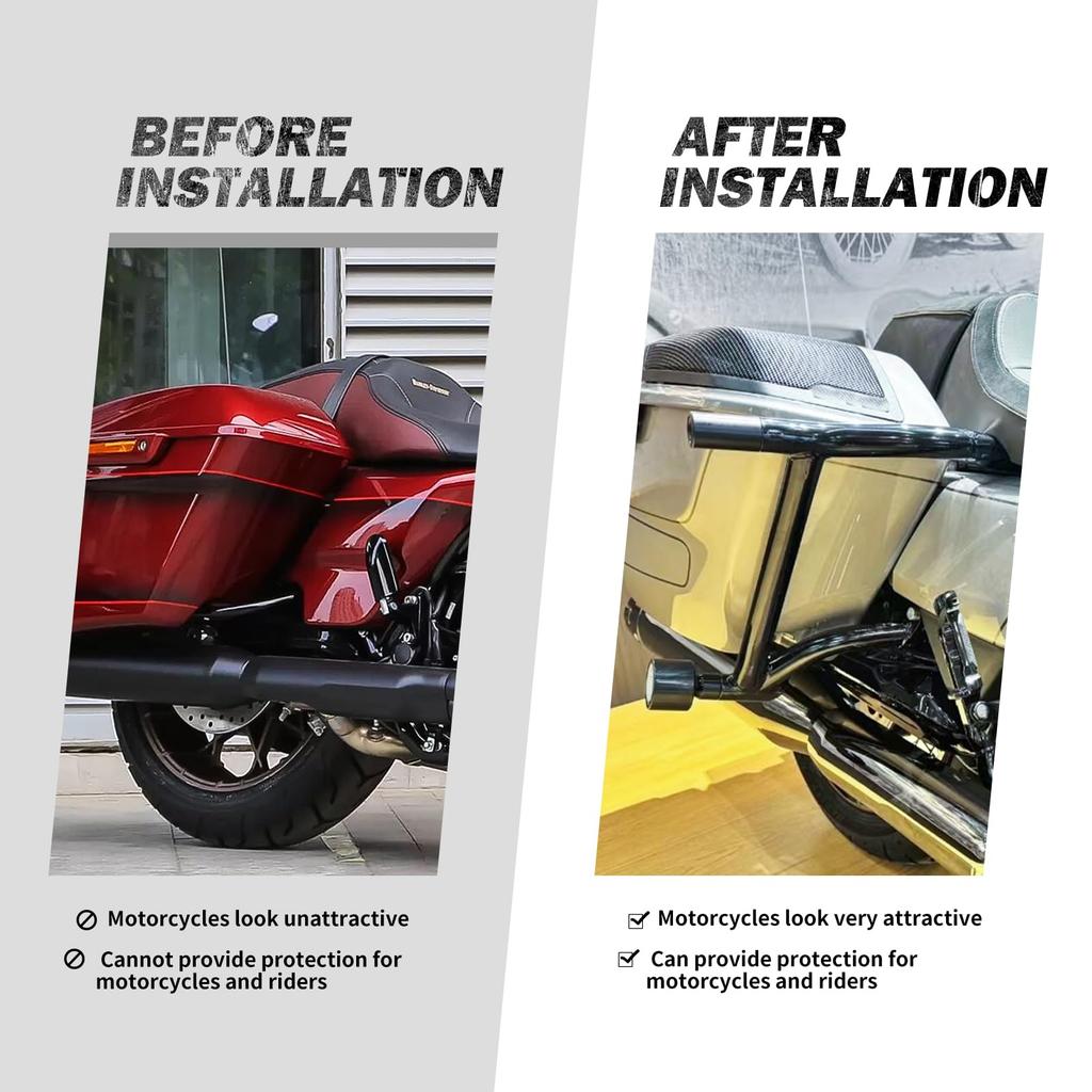 HDBUBALUS Protecție Motor Bară de Protecție Motocicletă Protecție Motor Autostradă Suspendată Față Set de Suport Șa Montare Spate Protecție Durabilă Rezistent la Șocuri