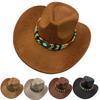 European and American Retro Western Cowboy Hat Tibetan Large Brim Men's and Women's Jazz Hat Sunscreen Riding Hat Sunshade Hat