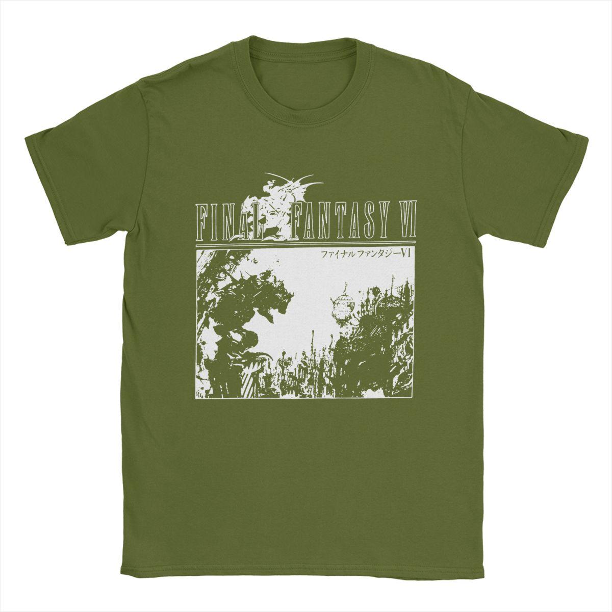 

Men T-Shirts Final Fantasy VI Vintage Cotton Tees Short Sleeve T Shirt Crewneck Tops Plus Size 4XL
