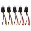 5pcs Automotive Relay Kit 5 Pin 40A 12V Waterproof Copper Contact Car Relay Harness