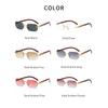 Stylish Rimless Sunglasses for Men Women Frameless Rectangle Wood Frame Sun Eyeglasses Vintage Retro Shades Summer Traveling Glasses UV400