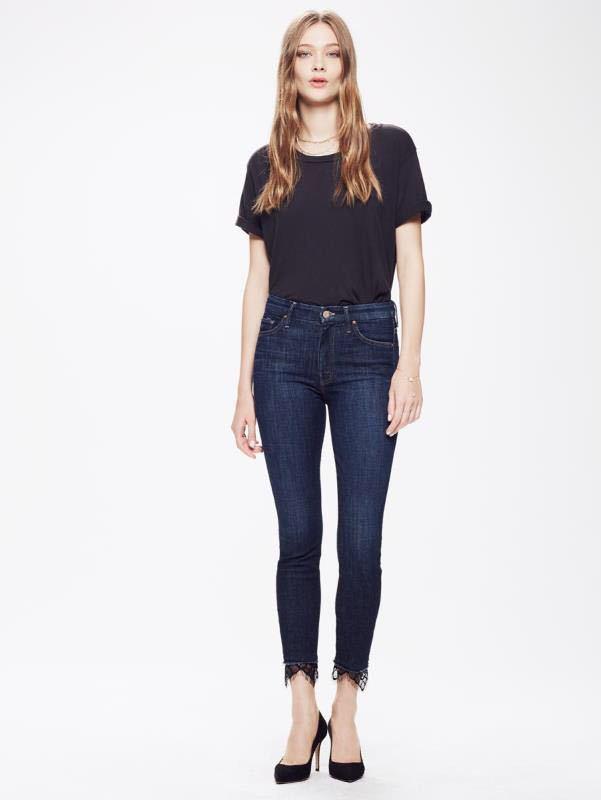 MO Style High Waist Frayed Hem Skinny Jeans for Women