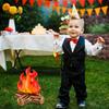 1/2 Inflatable Fake Campfire - Ideal Camping Props & Party Decor for Indoor Camping with Artificial Flame