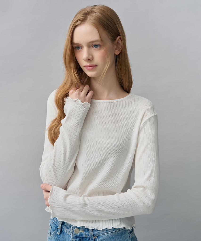 BASIKA Wave Basic Layered T-Shirt (White)