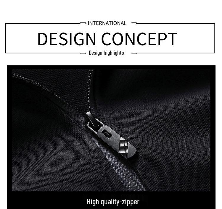 Plus Size Men's Casual Three-Piece Sports Jacket Set for Middle-Aged and Elderly - Loose Fit Sweatshirt for Spring and Autumn