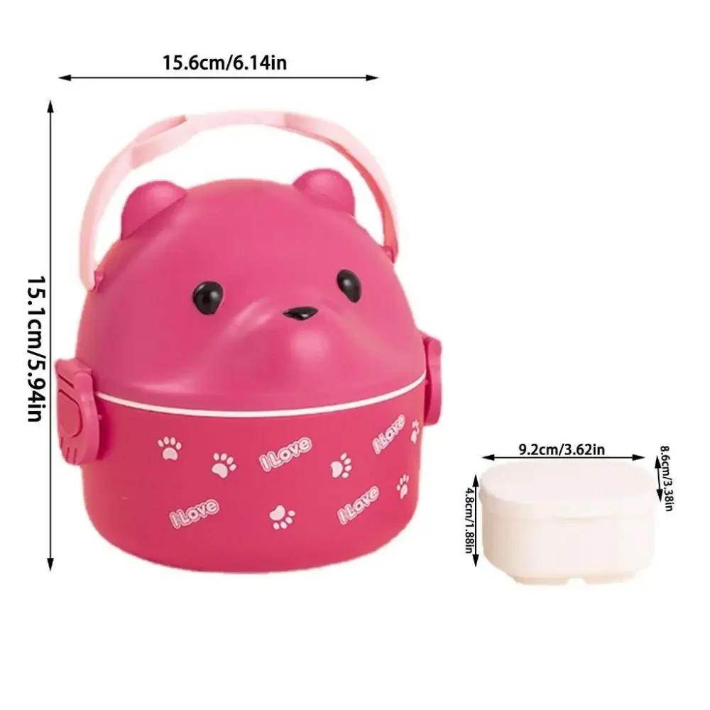 1Pcs New Eyeglass Bear Thermal Bento Box Children 1/2/3 Layers Lunch Box Portable Stackable Food Storage Container