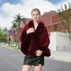 Womens Warm Knit Shawl Cape Solid Color Elegant Wrap Scarf Winter Outwear