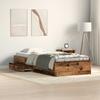 Bed Frame with Drawers Rustic Wood Finish 100 x 200 cm Engineered Wood