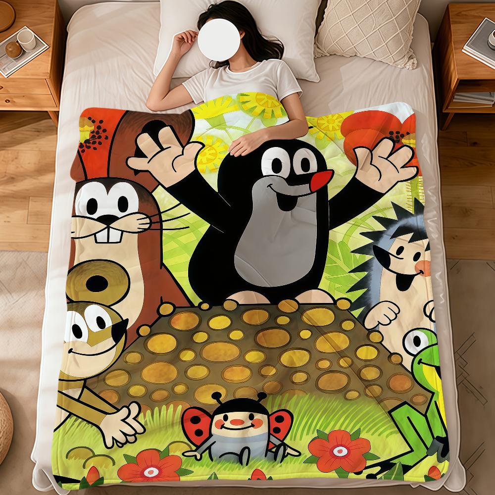 Soft Warm Plush Blanket Fuuny Cartoon Dorm M-Mole Sofa Living Room The Pet Hogar Bed Little Gift Nap K-Krtek Cute Home Flannel