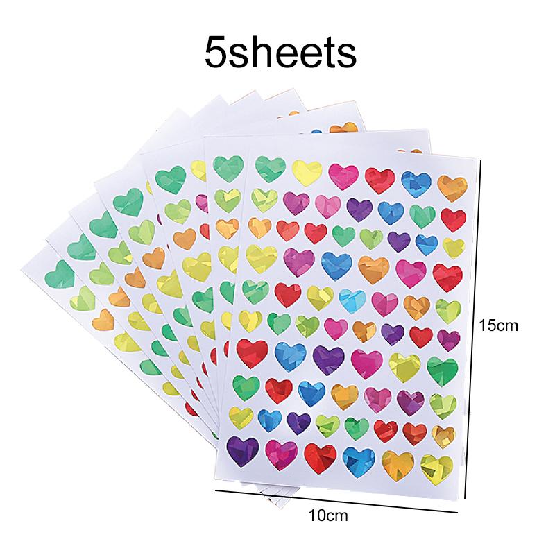 Children Stationery Stickers Laser Star Heart Dots Self-adhesive Adhesive Decoration Accessories DIY Stickers Handicrafts TMZ