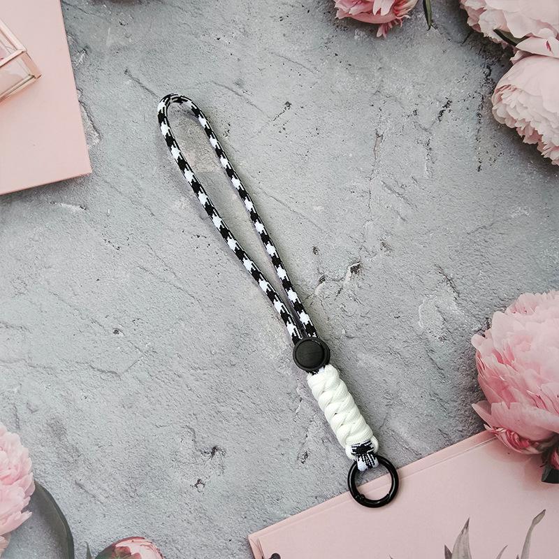 Colorblock Knotted Phone Lanyard: Creative Short Woven, Detachable, Anti-Lost Keychain Strap for Phone Cases