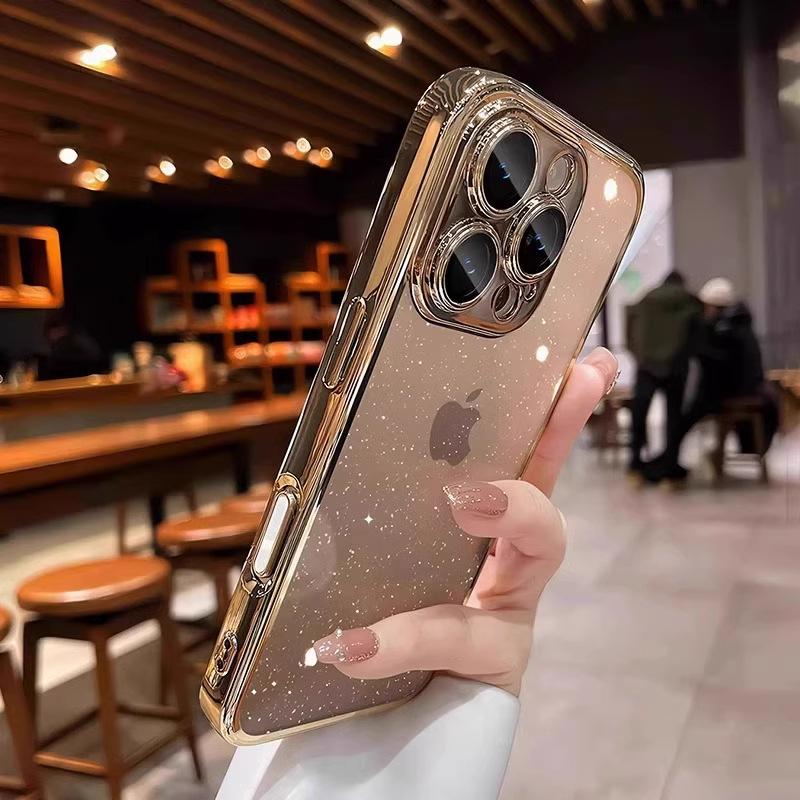iPhone 16 Pro Starlight Glitter Electroplated Dustproof Hard Shell Case for Apple 15 Pro Max