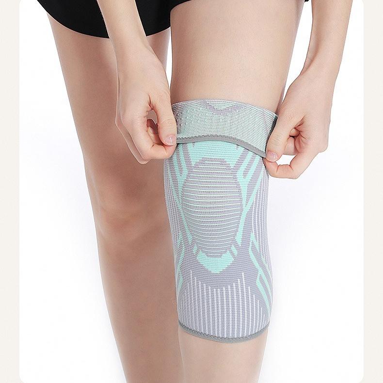 Sports Knee Pad Nylon Elastic Anti-Slip Silicone Knee Support for Basketball Running Cycling Breathable Knitted Thin Knee Brace Men Women M L XL