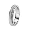 Rotatable Twill Texture Stainless Steel Gear Pattern Men's Decompression Ring