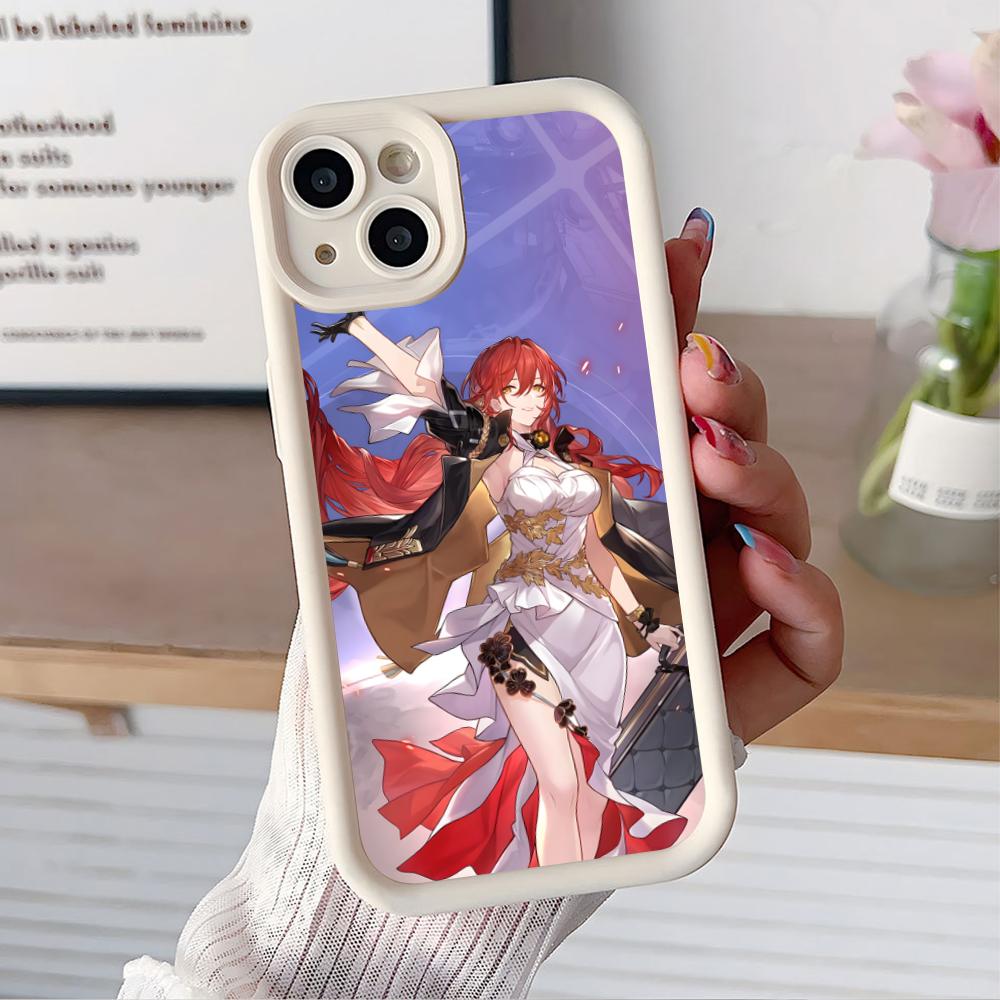 HSR Himeko Thicken TPU Mobile Phone Case for iPhone 17 16 15 14 13 12 11 Air Pro Max Plus Colorful Cover