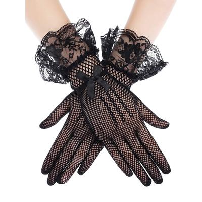 Ladies Lace Gloves Elegant Short Lace Gloves Tea Party Gloves For Women Wedding Dinner 50's Parties