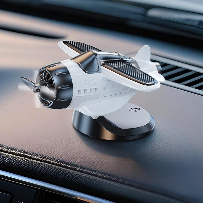 360 Rotary Creative Car Center Console Powered Aircraft Ornaments Car Interior Decor Accessories Car Solar Airplane Ornaments
