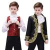 Unisex Cosplay Costume Accessories False Cuffs and Lace Edge Ruffled Satin Colonial Jabot Collar Set for Steampunk Party