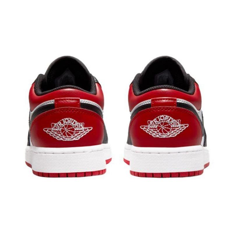 Air Jordan 1 Low GS Leather Low-top Basketball Shoes Black/red Unisex 553560-612
