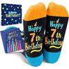 HAPPYPOP Birthday Gift Ideas for Kids - Socks for Girls Boys Age 3-12 with Greeting Card