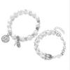 2 Pieces of Fashionable Retro Jesus Hang Tag Imitation Pearl Bracelet, Double-layer Stacked Cross Pendant, Women's Bracelet